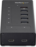 StarTech.com Hub USB C de 7 puertos - USB tipo C a 2x USB-C/5x USB-A - USB