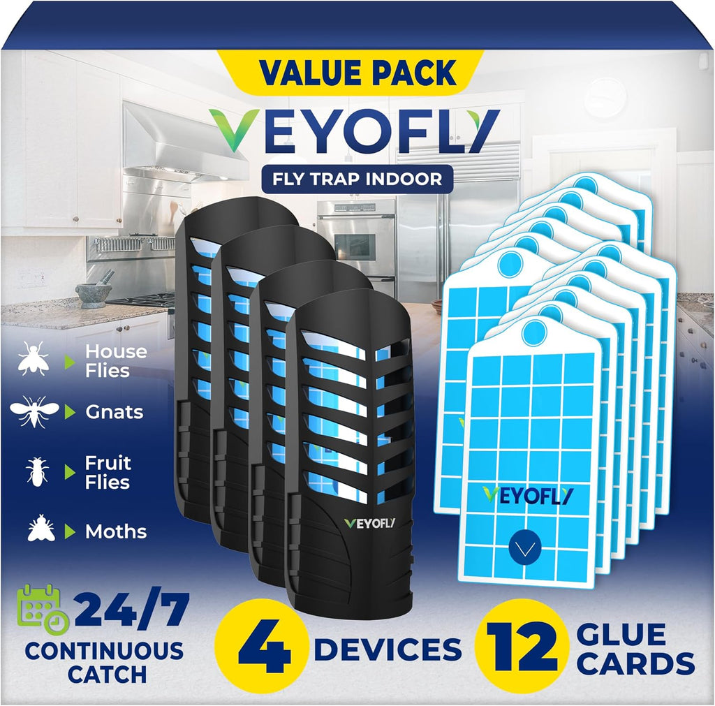 VEYOFLY Trampas para moscas de frutas para interiores enchufables UV