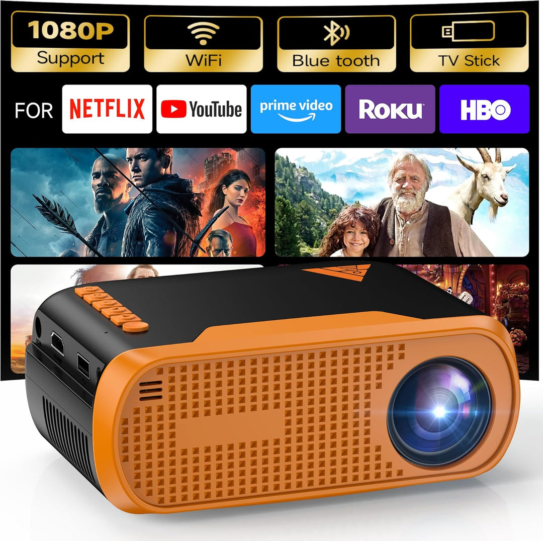 Mini proyector de video con WiFi Bluetooth, proyector de película p...