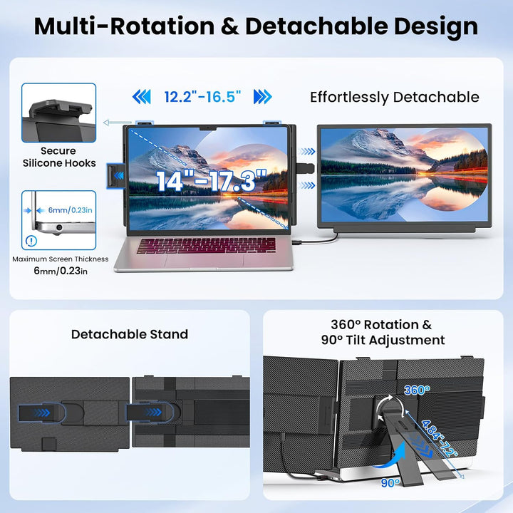 Redalf Extensor de pantalla para laptop de 15.6 pulgadas, monitor p...