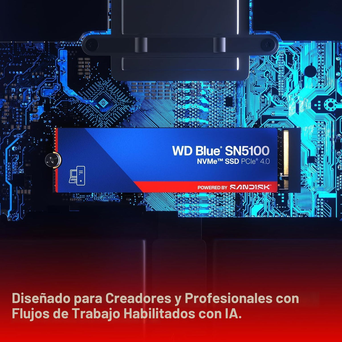 WD Blue SN5100 SSD NVMe de 1 TB - M.2 2280, PCIe Gen 4.0, unidad in...
