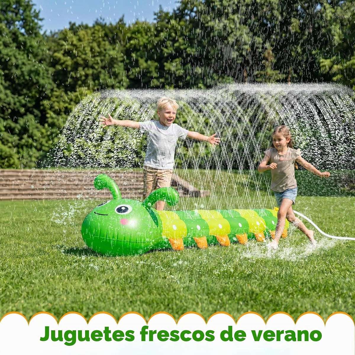 Aspersor de agua para niños, aspersor inflable grande de oruga