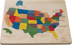 Mapa de Estados Unidos - Rompecabezas de madera de 14 pulgadas | 14.0 x 11.5 pulgadas | 44 piezas de rompecabezas – Small States are Clubbed | Juguete educativo y de aprendizaje regalo para niños y niñas a partir de