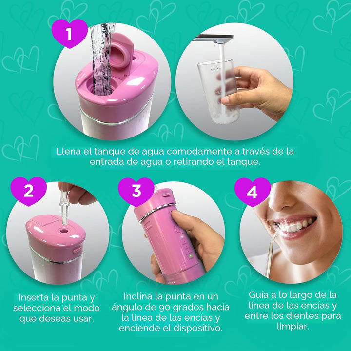 GuruNanda Irrigador dental compacto de agua, portátil, tamaño de vi...