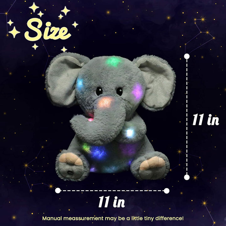 Hopearl Elefante de peluche con luces LED, flexible, con luces de n...
