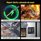Wireless Meat Thermometer con 4 Probes, INKBIRD WiFi Meat Thermometer Digital Wireless para Rotisserie Grill Oven,Unlimited Range Dishwasher Waterproof Bluetooth Thermometer para iOS & Android