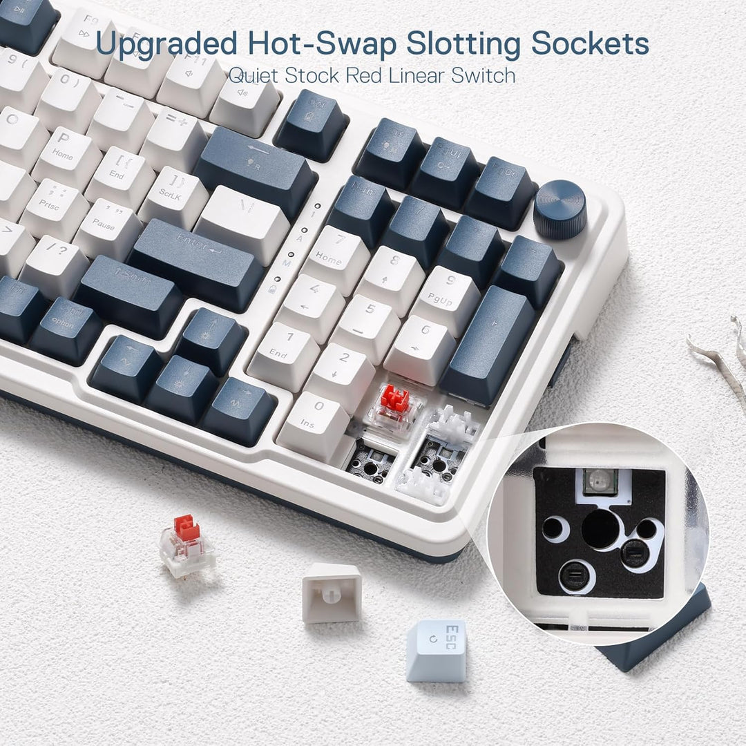 Redragon K686 PRO Teclado Gaming Inalámbrico RGB con Gasket de 98 T...