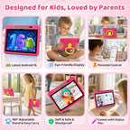 Android 16 Kids Tablet HD de 10 pulgadas con lápiz capacitivo y funda, 24
