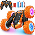 Auto de control remoto, auto eléctrico de carreras y acrobacias de 2.4GHz, rotación giratoria de 360° de doble cara, faros LED RC 4WD de alta velocidad todoterreno, regalo para niños de 3, 4, 5, 6, 7