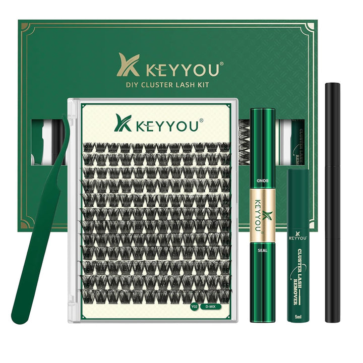 Kit de racimos de pestañas KEYYOU 144 piezas, racimos de pestañas d...