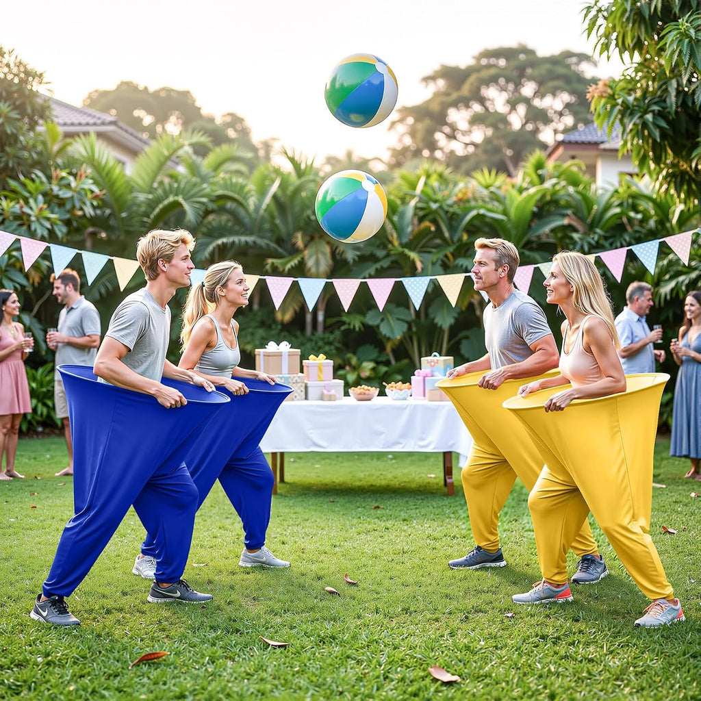 Pantalones de Abuela Juego de Patio Juegos de Fiesta Raros Pantalones con Pelotas que Rebotan y Bomba de Aire Pantalones de Abuela de Gran Tamaño Juego al Aire Libre para Adultos y Familia