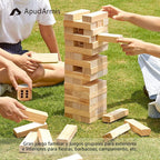 ApudArmis 60 piezas de torre de caída, juego de apilamiento de madera de