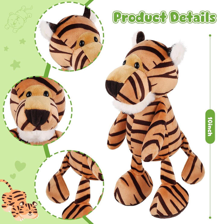 6 piezas de animales de peluche de safari a granel león, elefante,...