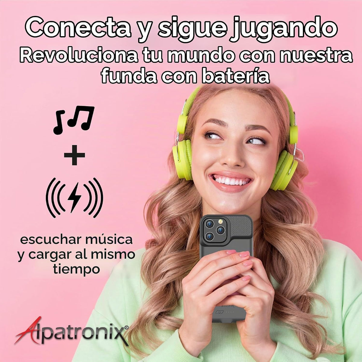 Alpatronix Funda con Batería para iPhone 17 Pro, Funda Cargadora Extendida Protectora Resistente Delgada Portátil, Carga Rápida de 15W, Alta Capacidad con Funda de Carga Inalámbrica. Negro