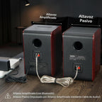 Saiyin Altavoces Bluetooth alimentados para estantería con woofer de 3.75