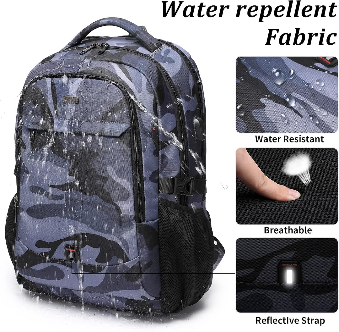 DUSLANG Mochila para portátil para viajes, resistente al agua, moch...
