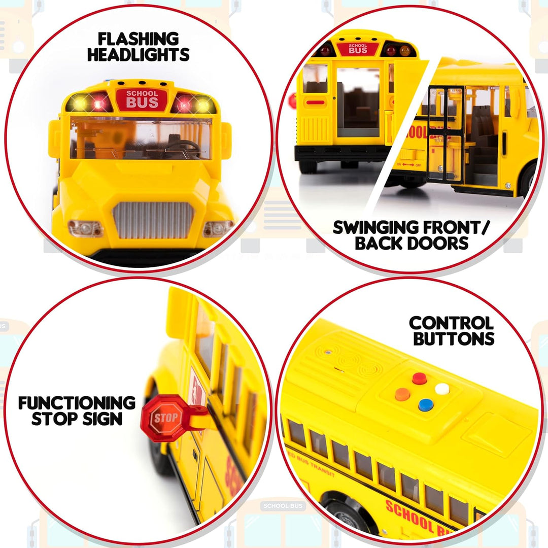 ArtCreativity Juguete de autobús escolar amarillo con