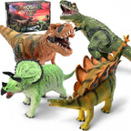 Juguetes de dinosaurio grandes para niños de 3 a 5 años, 4 piezas de 10 pulgadas, juguete realista de dinosaurio suave para los amantes de los dinosaurios, figuras de dinosaurio grandes de