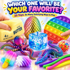 Caja de aventura sensorial definitiva de 25 piezas, juego de juguetes para ansiedad para niños con huevo de dragón, juguetes esponjosos, tubos pop, juguetes elásticos, bolas antiestrés