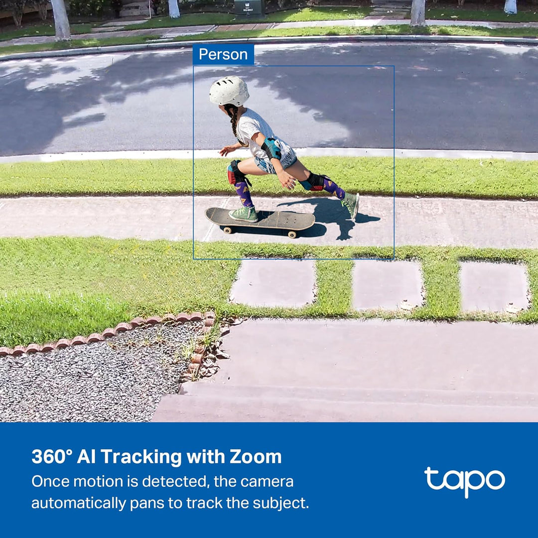 Tapo - Cámara de seguridad para exteriores con cable, panorámica\/i...