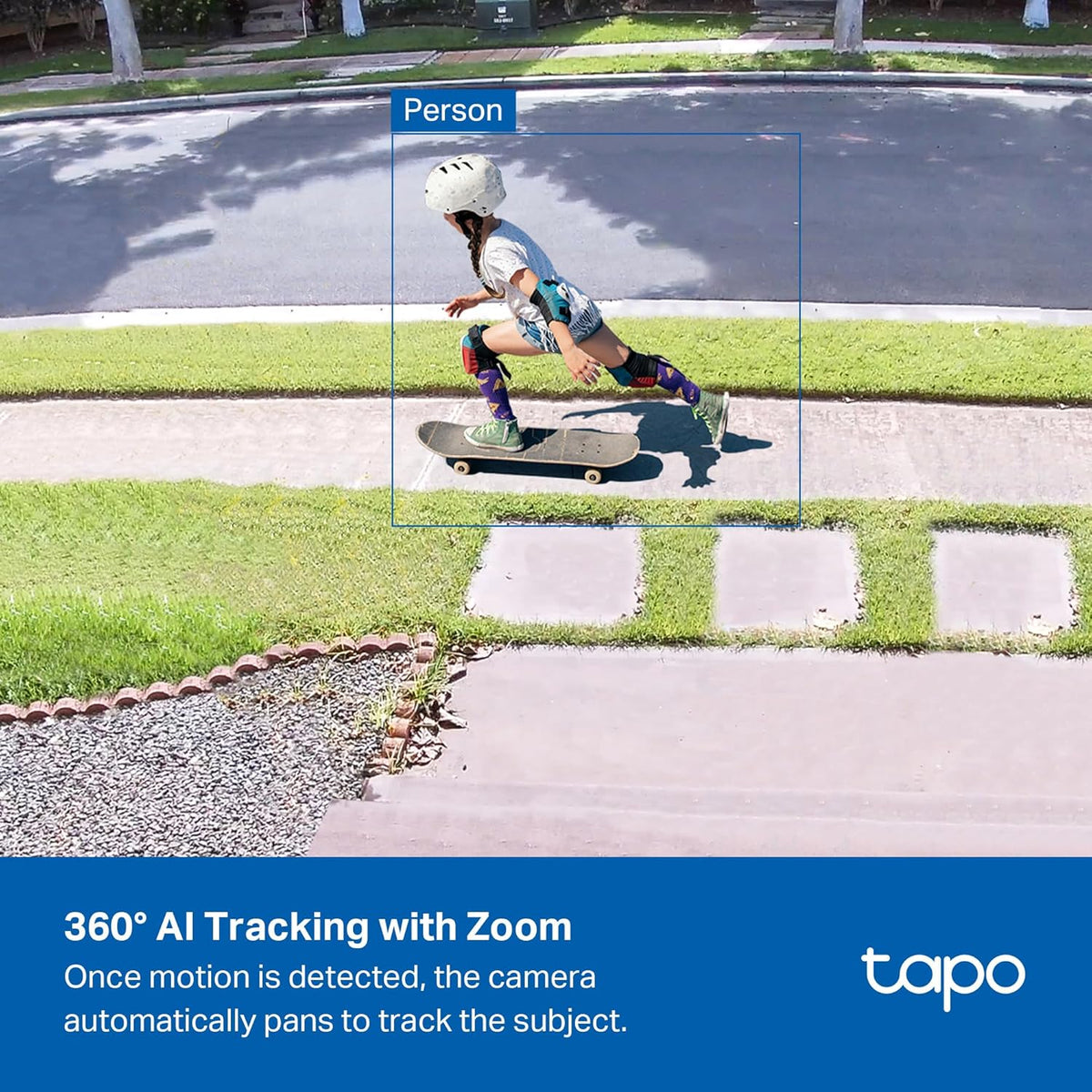 Tapo - Cámara de seguridad para exteriores con cable, panorámica\/i...