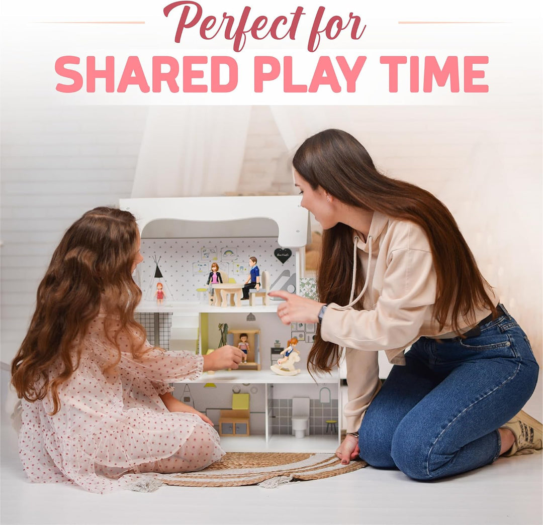 TOMLEON Familia de Muñecos para Casa de Muñecas - Figuras de Person...