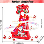 Juego de juguetes de escalada de Papá Noel, juguetes eléctricos de escalada con diapositivas para jugar juego de carreras de Papá Noel, juguetes de escalada con luz LED, música y 9 figuras para niños