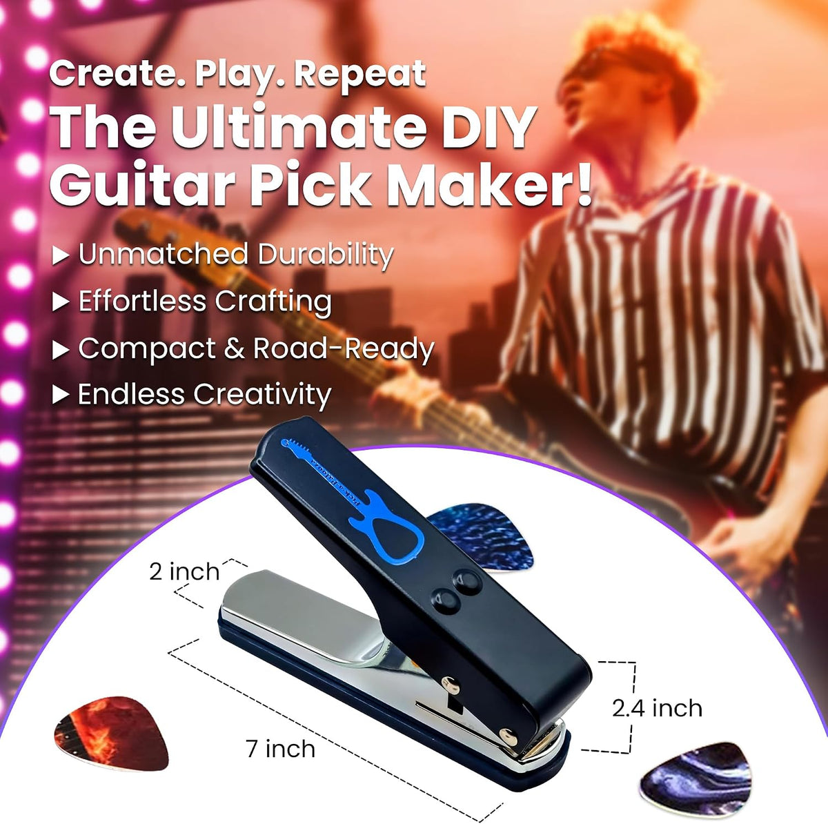 Paquete de regalo de punzón de púa de guitarra de bricolaje