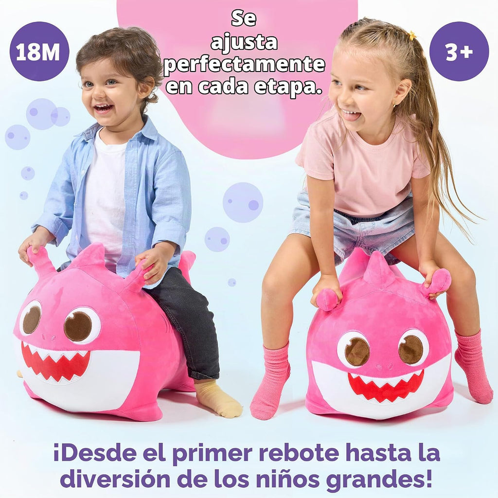 JITTERYGIT Bebé tiburón Saltarín - Muñeco de peluche musical para niños y niños pequeños - Mamá tiburón (Rosa)
