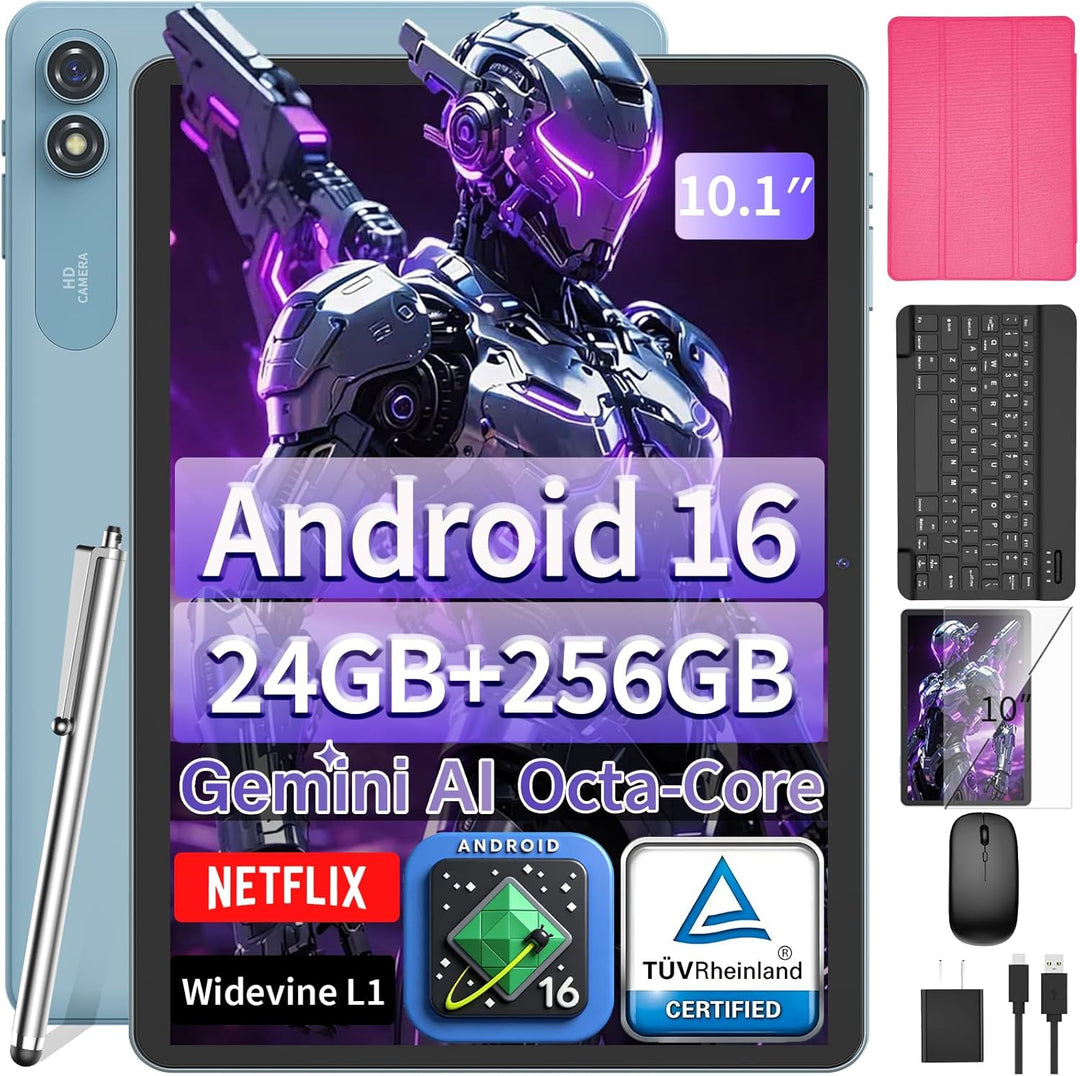 Tableta de 10 pulgadas con teclado, tableta 2026 Gemini AI Android...