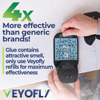 VEYOFLY Trampas para moscas de la fruta de interior con enchufe UV, trampa para mosquitos de la fruta, 2 dispositivos + 6 recambios