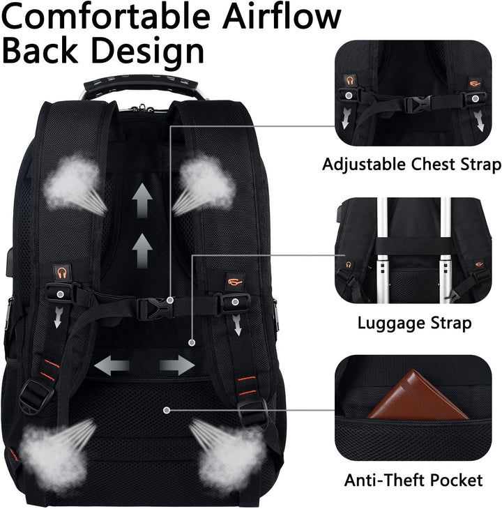 Mochila de viaje para laptop, mochila extragrande para hombres y mu...