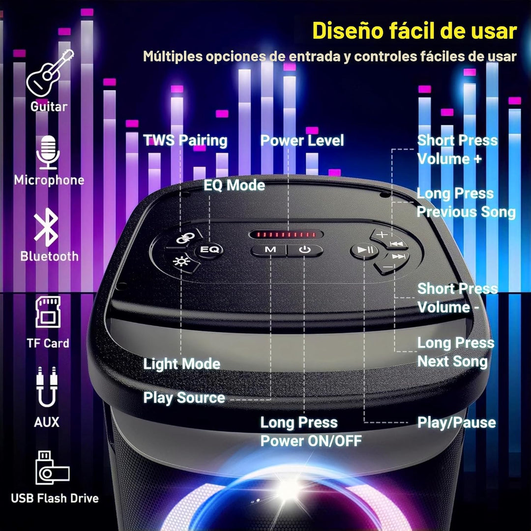 QxbJoy Altavoz Bluetooth Portátil: Sonido Potente de 160W de Pico,...
