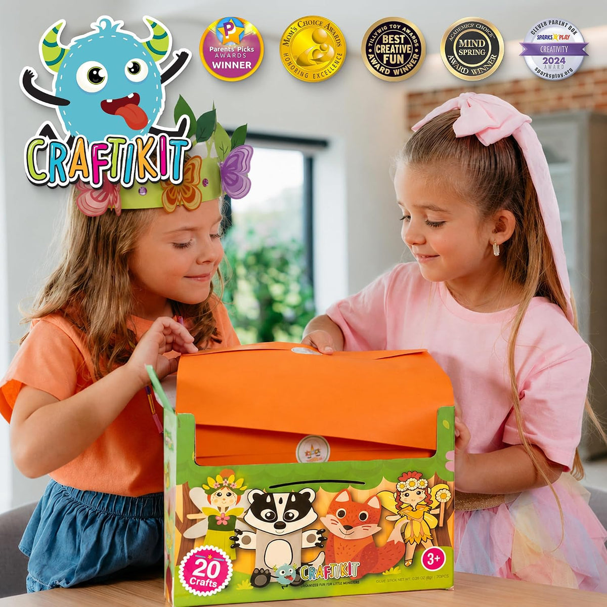 Craftikit 20 galardonadas manualidades de jardín de hadas para niños, 20 manualidades divertidas de papel todo incluido, kit de jardín de hadas para niños de 3 a 10 años