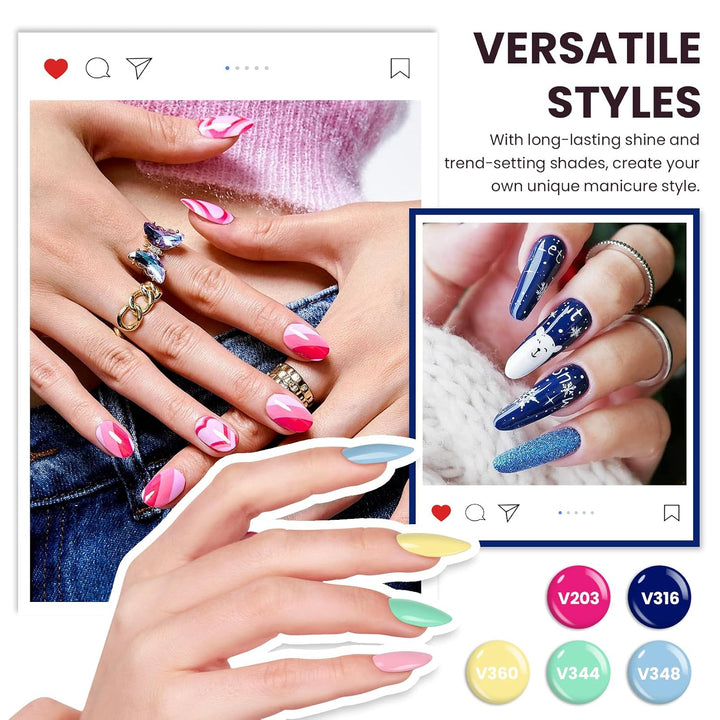 VANREESA Kit de esmalte de uñas de gel con luz UV, 74 piezas, juego...