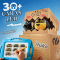 Ruko 18011 Robot de juguete para perro, cachorro interactivo inteligente con más de 30 caras LED, control remoto y de gestos, mascota electrónica programable para niños de 3 a 8 años