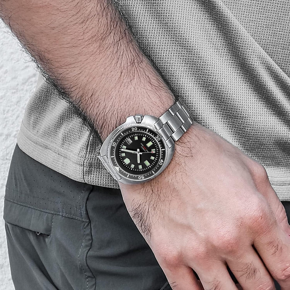 ADDIESDIVE Reloj de buceo automático para hombre H8 Reloj de pulsera de acero inoxidable mecánico NH35A/8215 Dial limpio zafiro sintético estéril sin logotipo