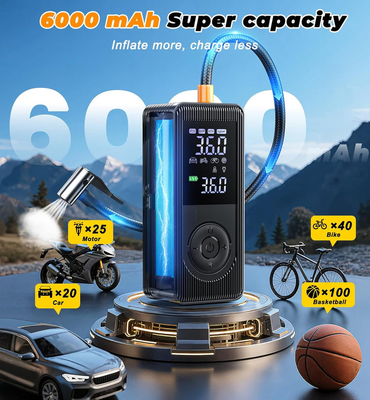 Inflador de Neumáticos Compresor de Aire Portátil - 150 PSI Inflado...