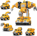 Juguetes para niños de 3, 4, 5, 6 años – Juego de 5 vehículos de construcción desmontables, Amarillo