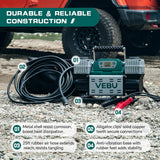 VEBU Compresor de aire todoterreno Inflador de neumáticos de 12 V,...
