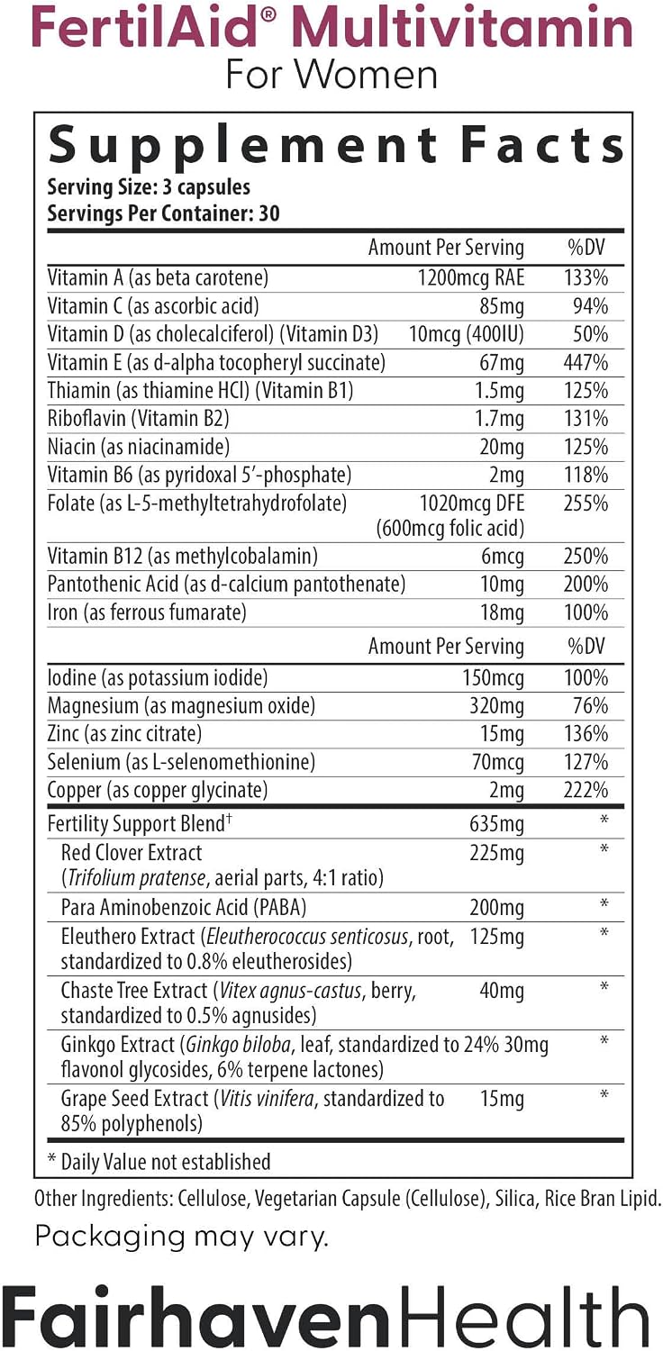 Fairhaven Health FertilAid - Suplementos de fertilidad combinados p...