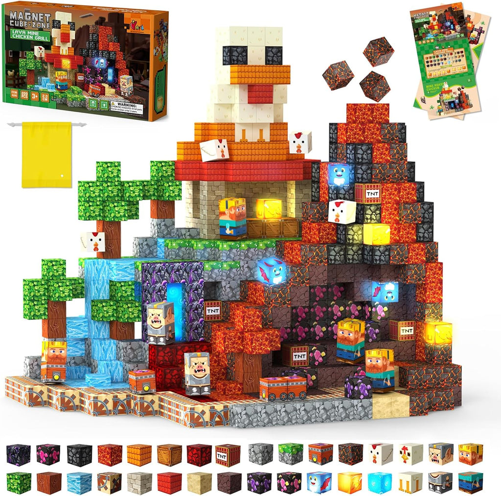 Laoren 200 bloques de construcción magnéticos para niños