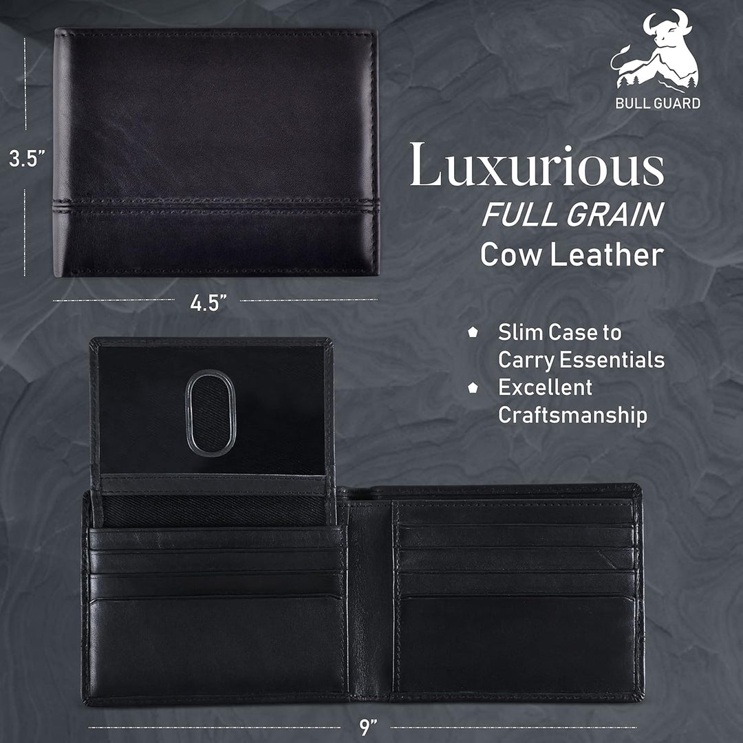 BULL GUARD Cartera de Cuero Rfid | El Bifold Delgado del Caballero...
