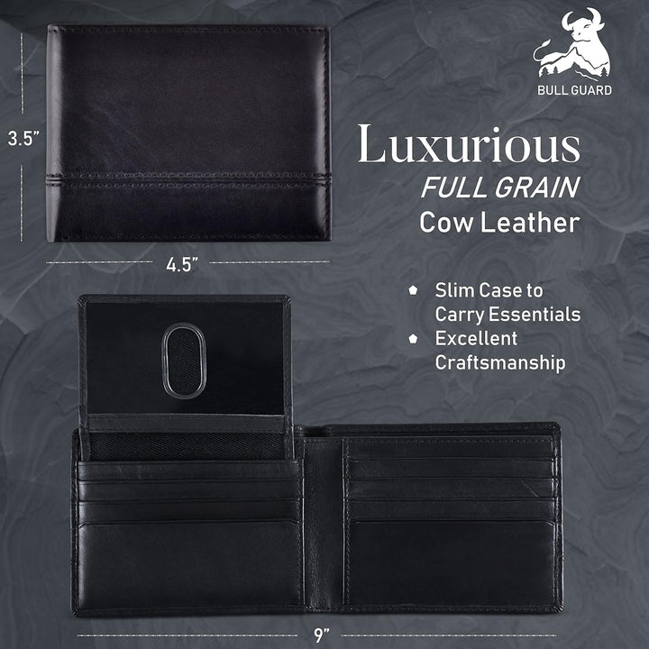 BULL GUARD Cartera de Cuero Rfid | El Bifold Delgado del Caballero...