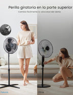 PELONIS Ventilador de pedestal oscilante ajustable de 16" para...