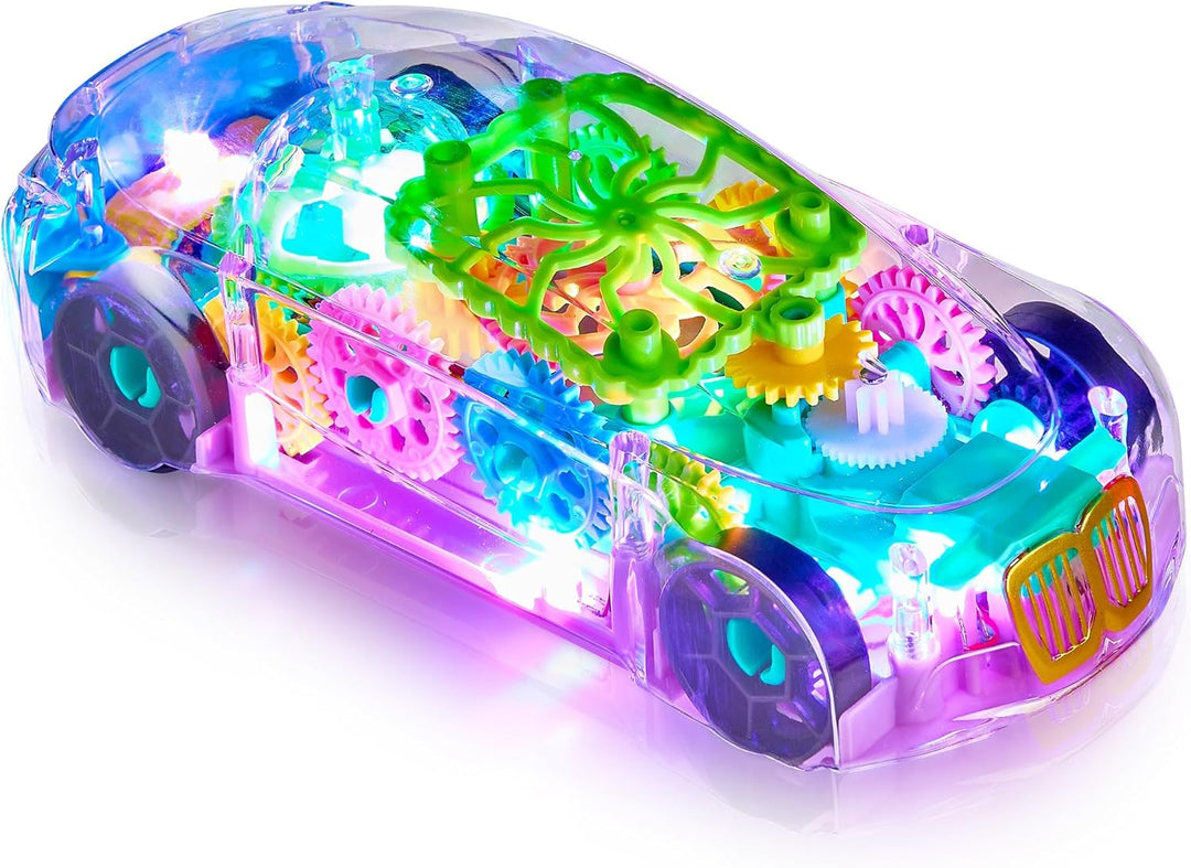 Playbees Juguete de coche transparente iluminado juguetes