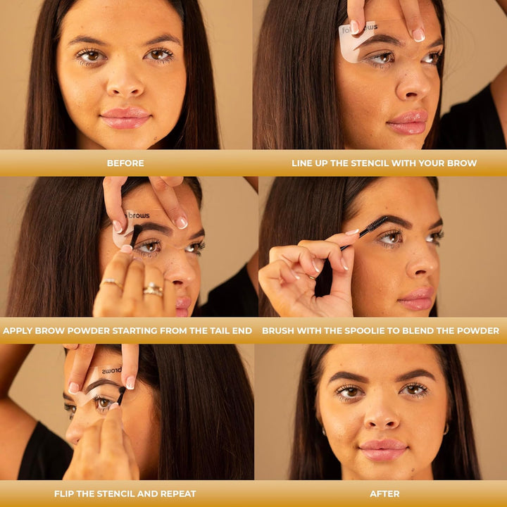 Fab Brows Duo Kit de cejas, kit de plantillas de cejas definitivo c...
