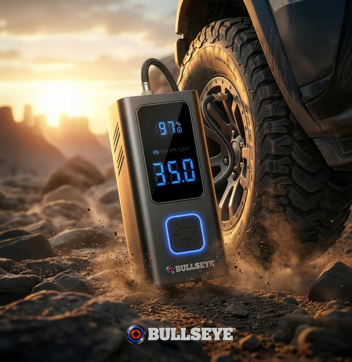 Bullseye Pro - Inflador de neumáticos portátil Pocket Air Pro, comp...
