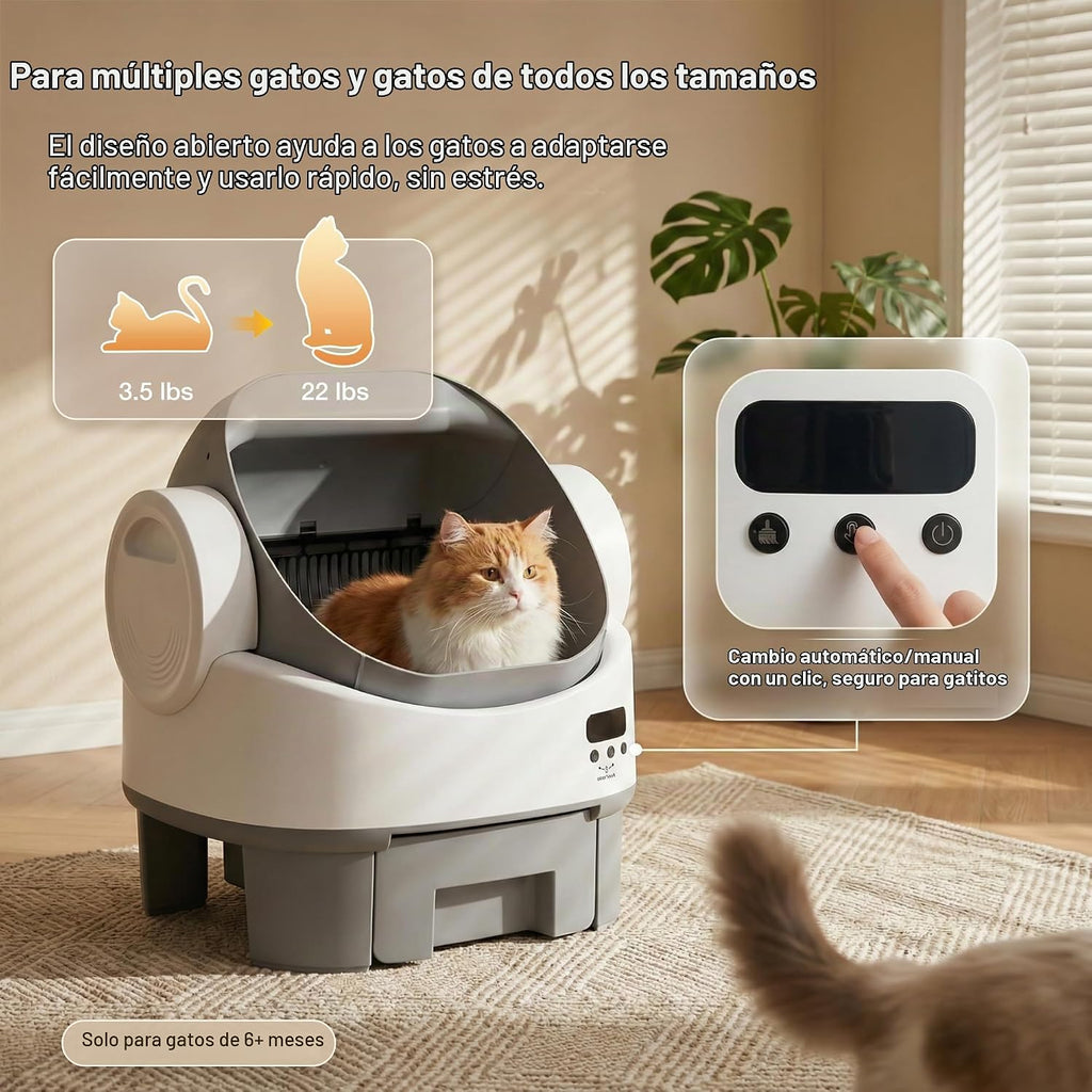 WARCAT Caja de arena automática, parte superior abierta, cerradura para