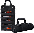 Bolsa plegable portátil para herramientas, bolsa organizadora de herramientas resistente con 5 compartimentos y 2 bolsas desmontables para almacenamiento de herramientas, bolsa enrollable impermeable para papá, hombres, electricista, mecánico, regalos